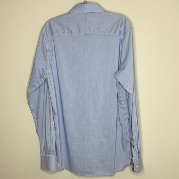 Twillory Performance Blue Houndstooth Long Sleeve Button Down Men's 16 36/37 - Picture 3 of 7